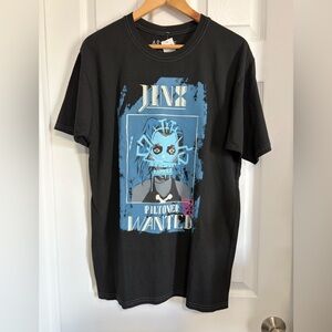 BNWT RIOT GAMES LEAGUE OF LEGENDS ARCANE JINX WANTED S/S T-SHIRT BLACK LARGE (L)